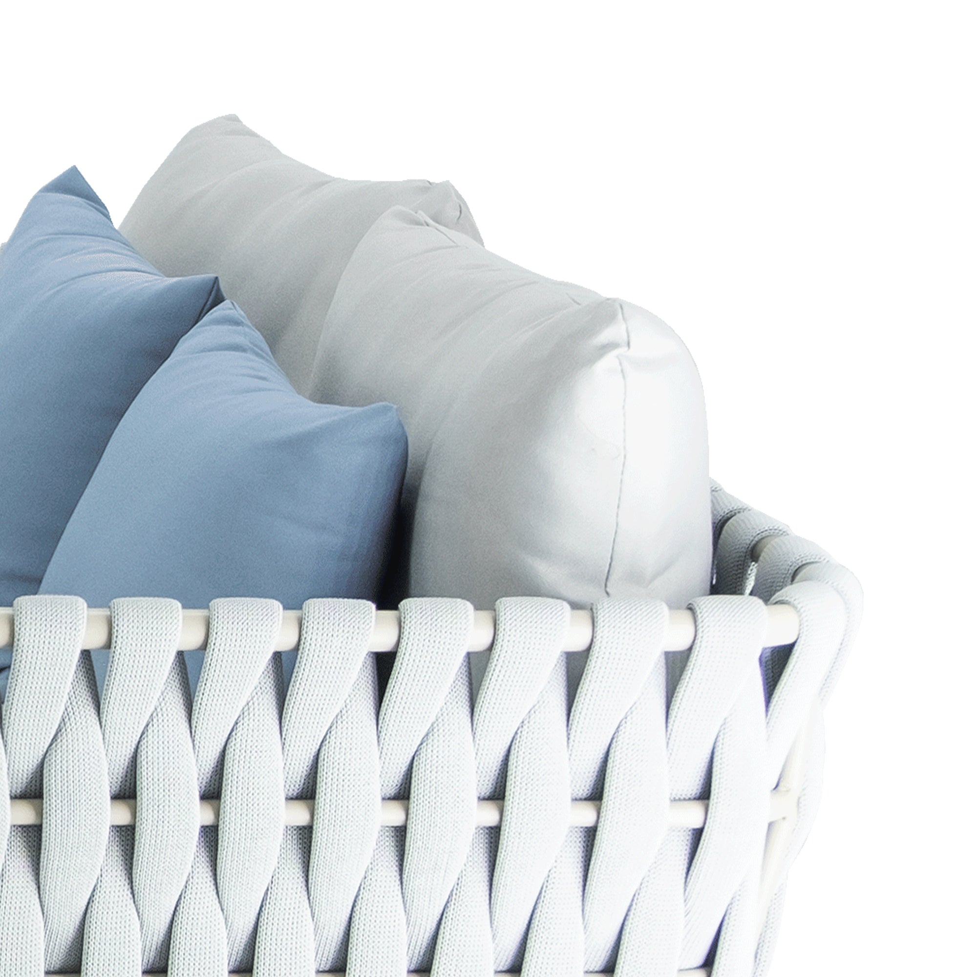 Grey Aluminium lounge set with lime cushion