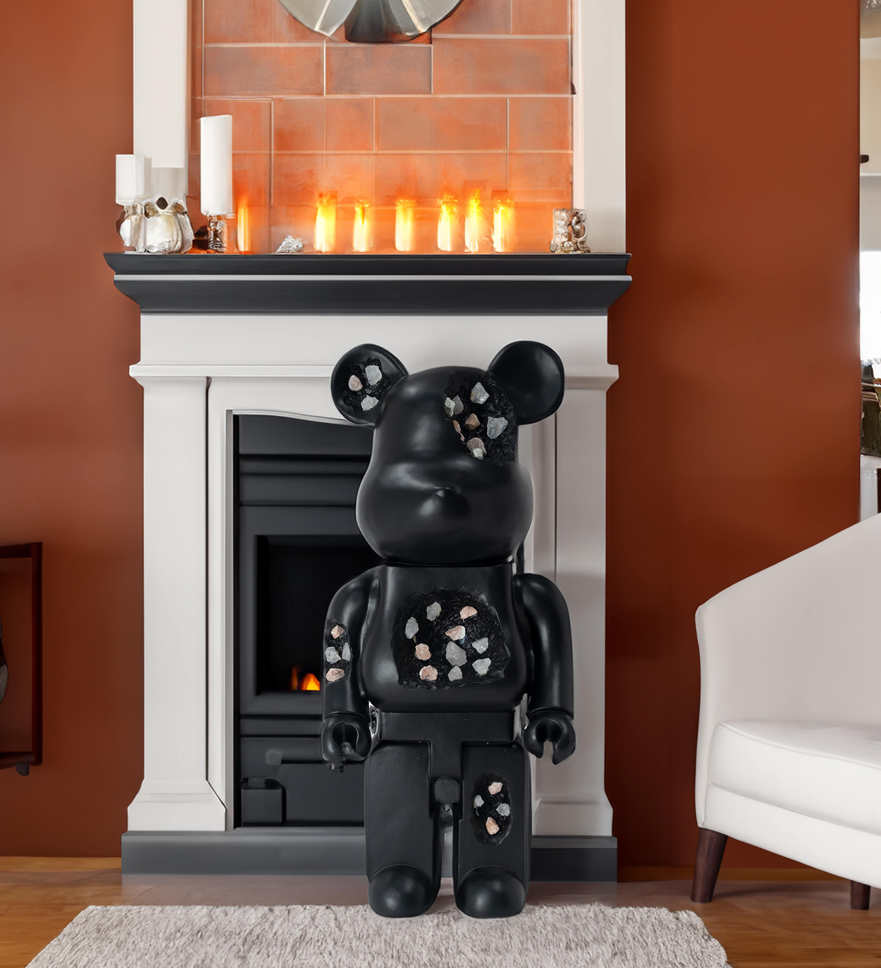 Money Box/ Piggy Bank/ Black Bear with crystals