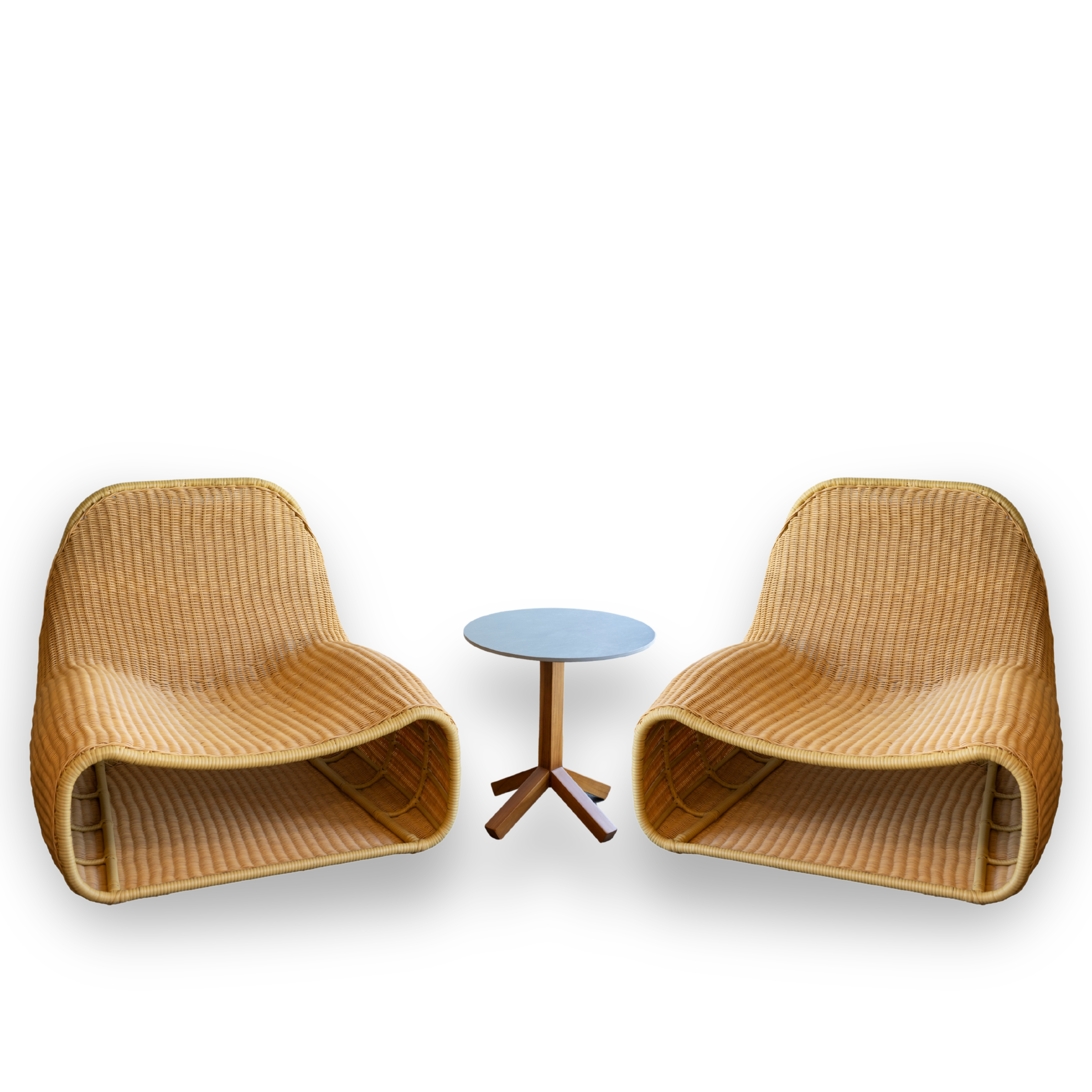 Aluminum Lounge Set with Table, Outdoor Rattan