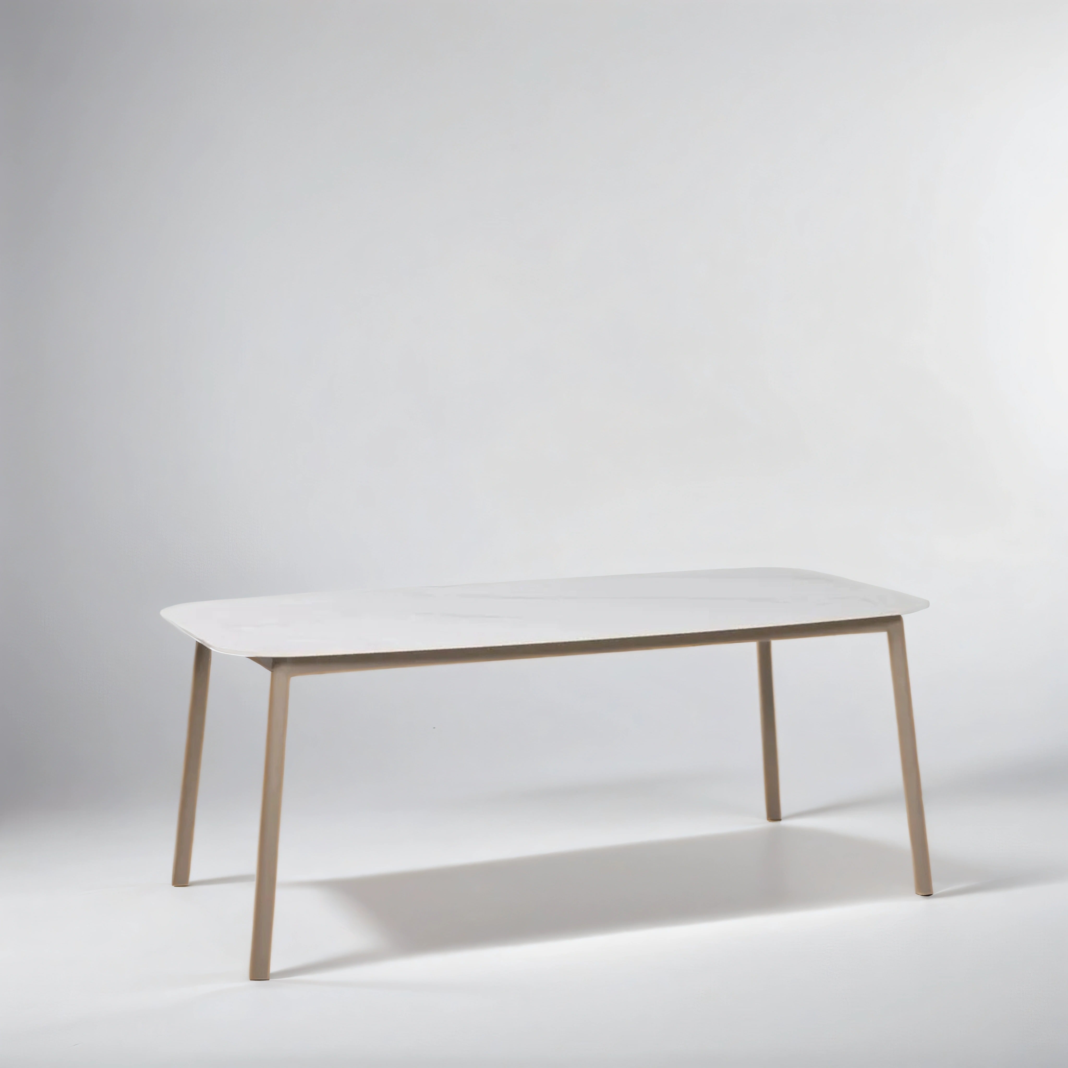 Outdoor Dining Set with Faux Marble Top & Aluminum Table and Rope Woven Chair