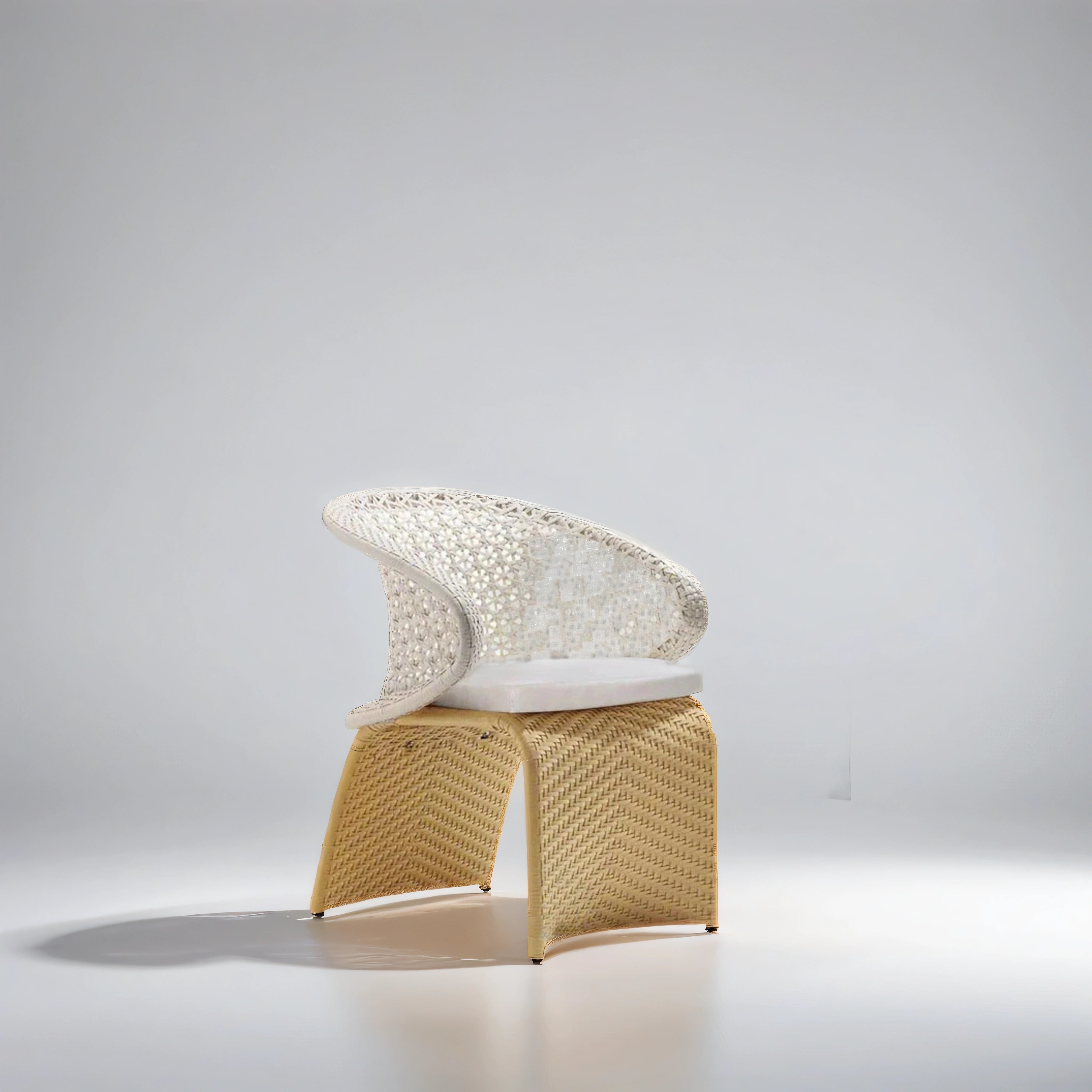 Patio Dining Set, Garden Oval Dining Table, 6 Rattan Chair with Black Glass Top