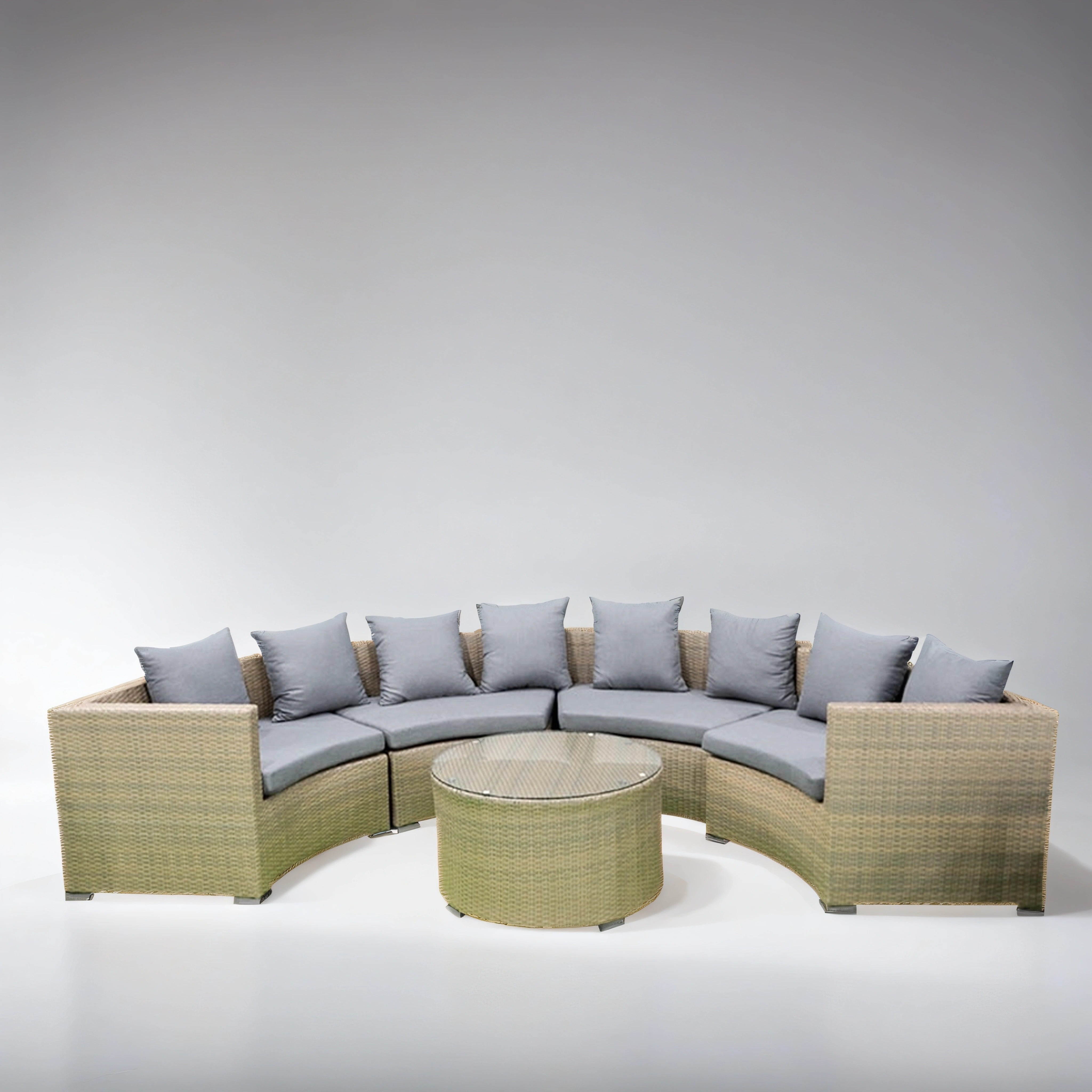 Semicircle Sectional Aluminium Sofa set with table