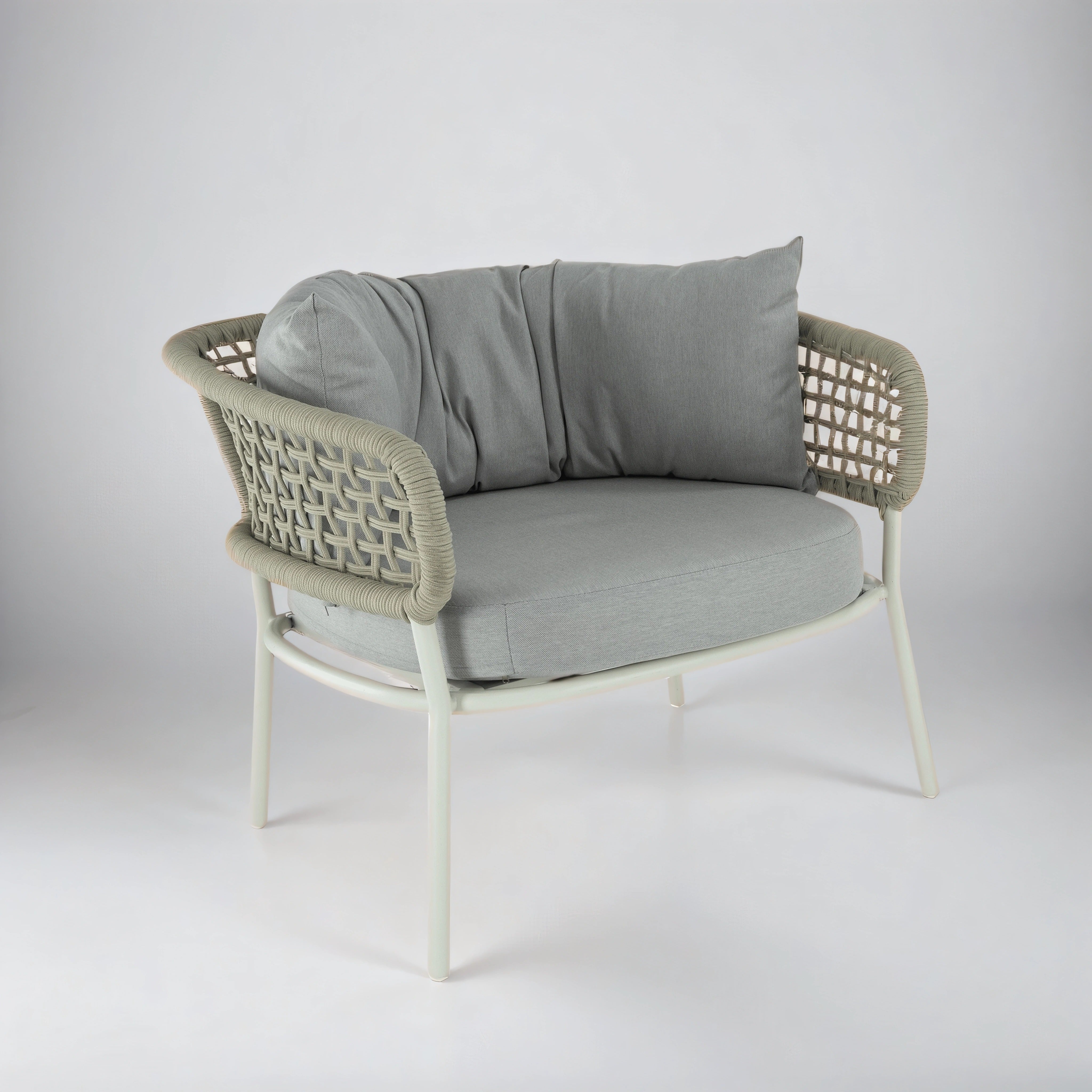 Set of Two Lounge Armchairs with table