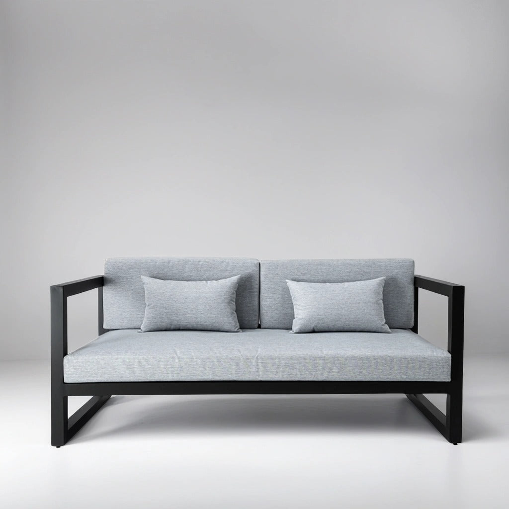 Aluminium Gray Lounge set with 1 sofa, 2 armchairs and coffee table