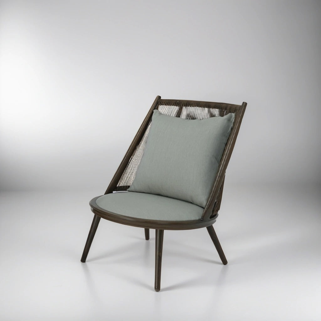 Brown Lounge Set with 2 chairs and glass coffee table