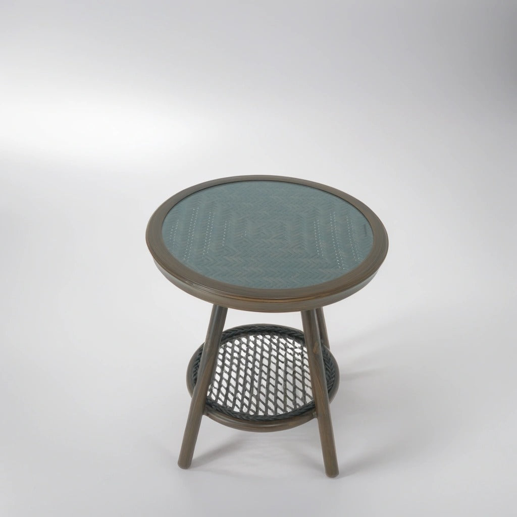 Brown Lounge Set with 2 chairs and glass coffee table