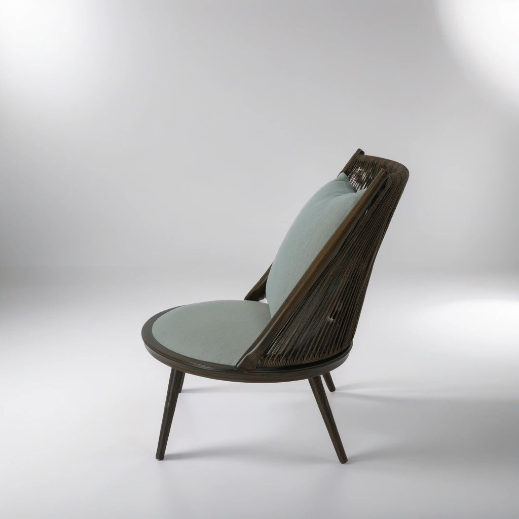 Brown Lounge Set with 2 chairs and glass coffee table