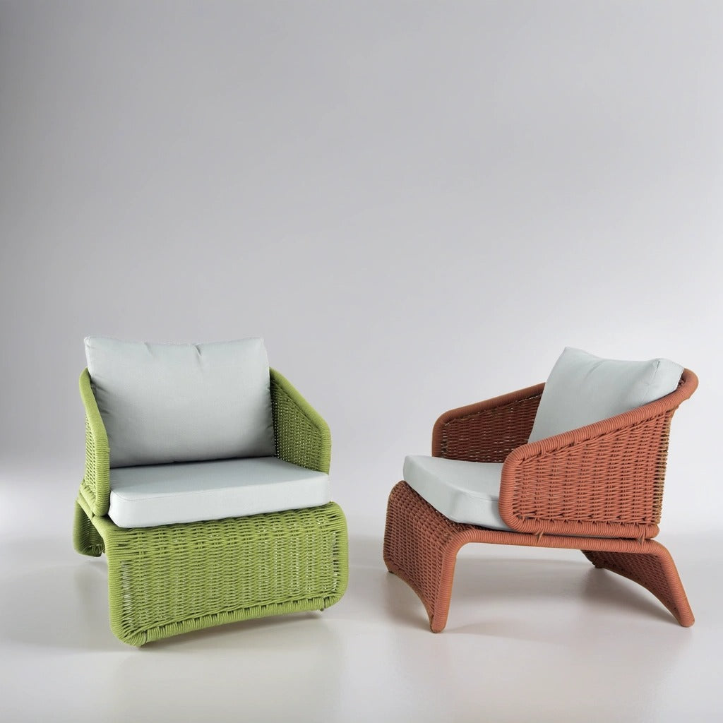 Green and red lounge set with the table