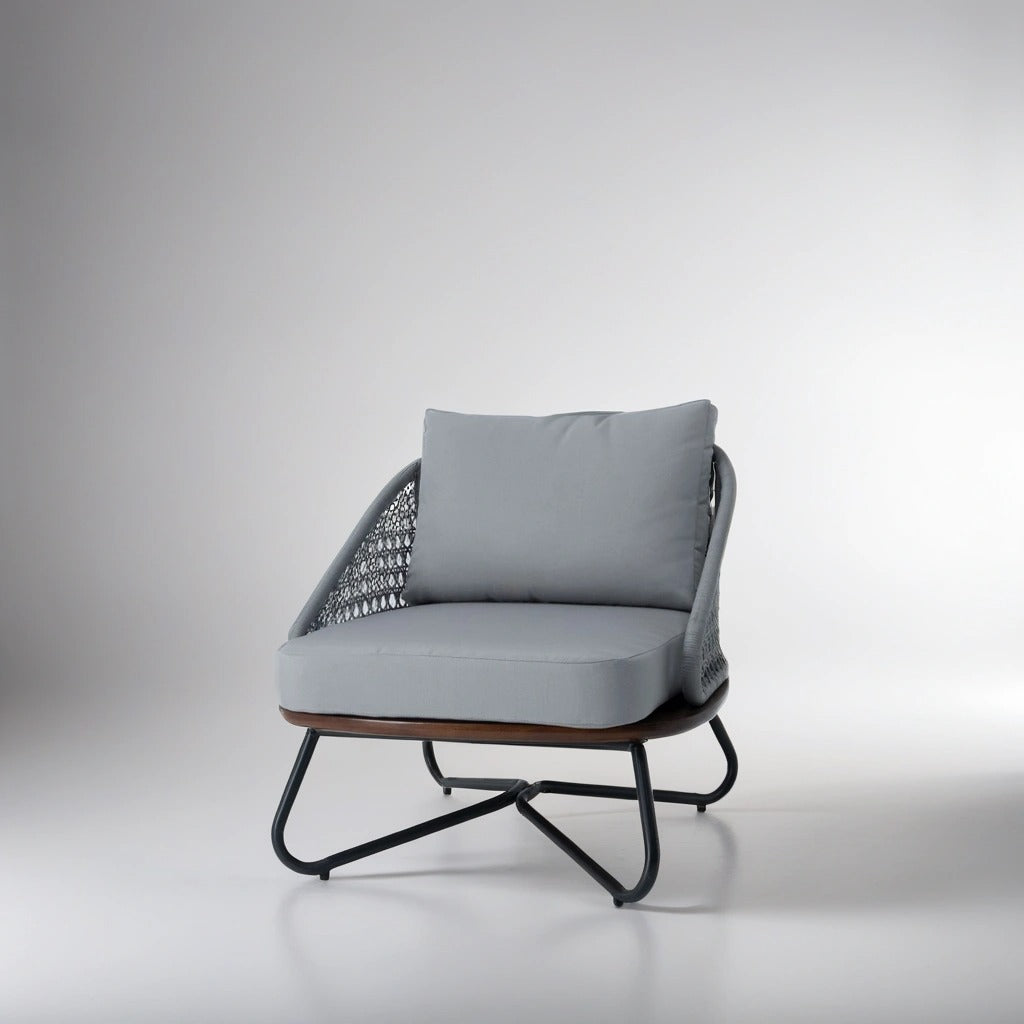 Aluminium and Wood Lounge set for 2