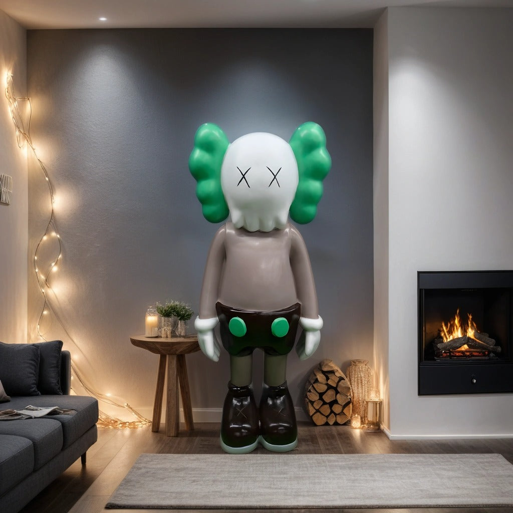 Decorative Statue, Grey and Green