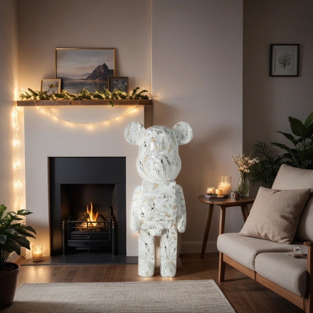 Money Box/ Piggy Bank/ White and Gold Bear