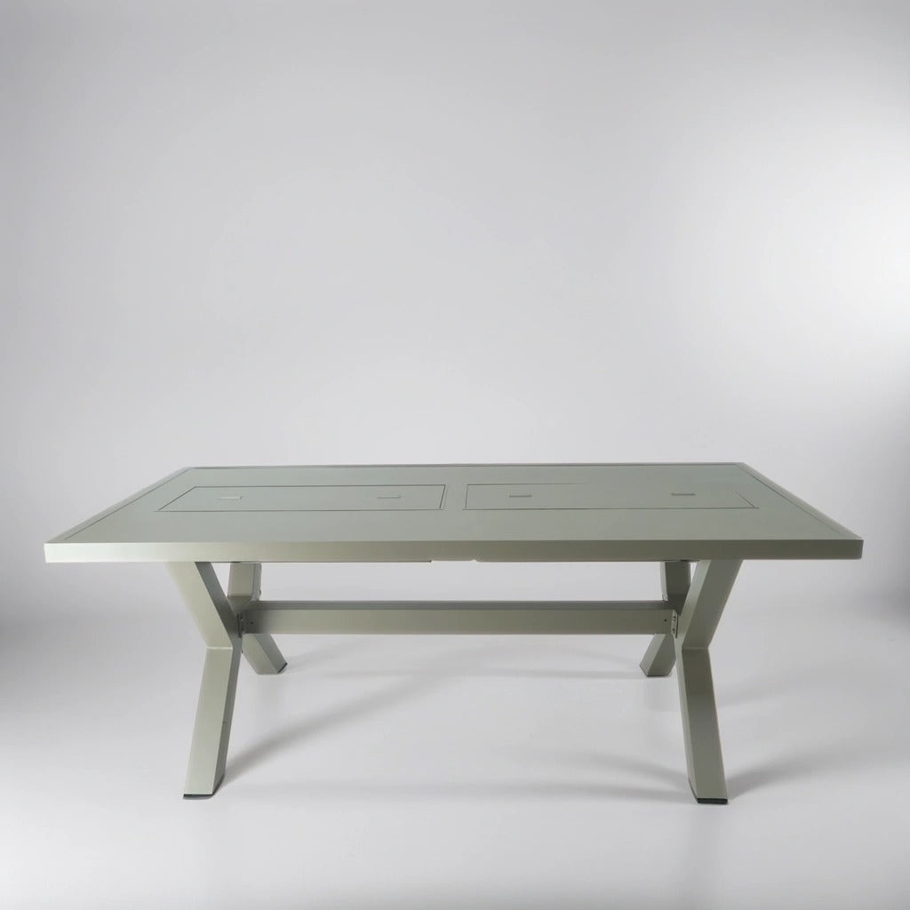 Charcoal BBQ Table crafted in aluminum with 4 chairs