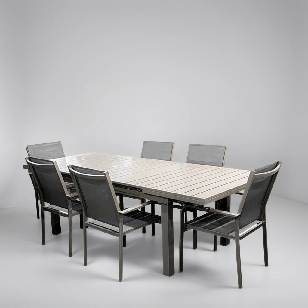 Aluminium dining set for 6