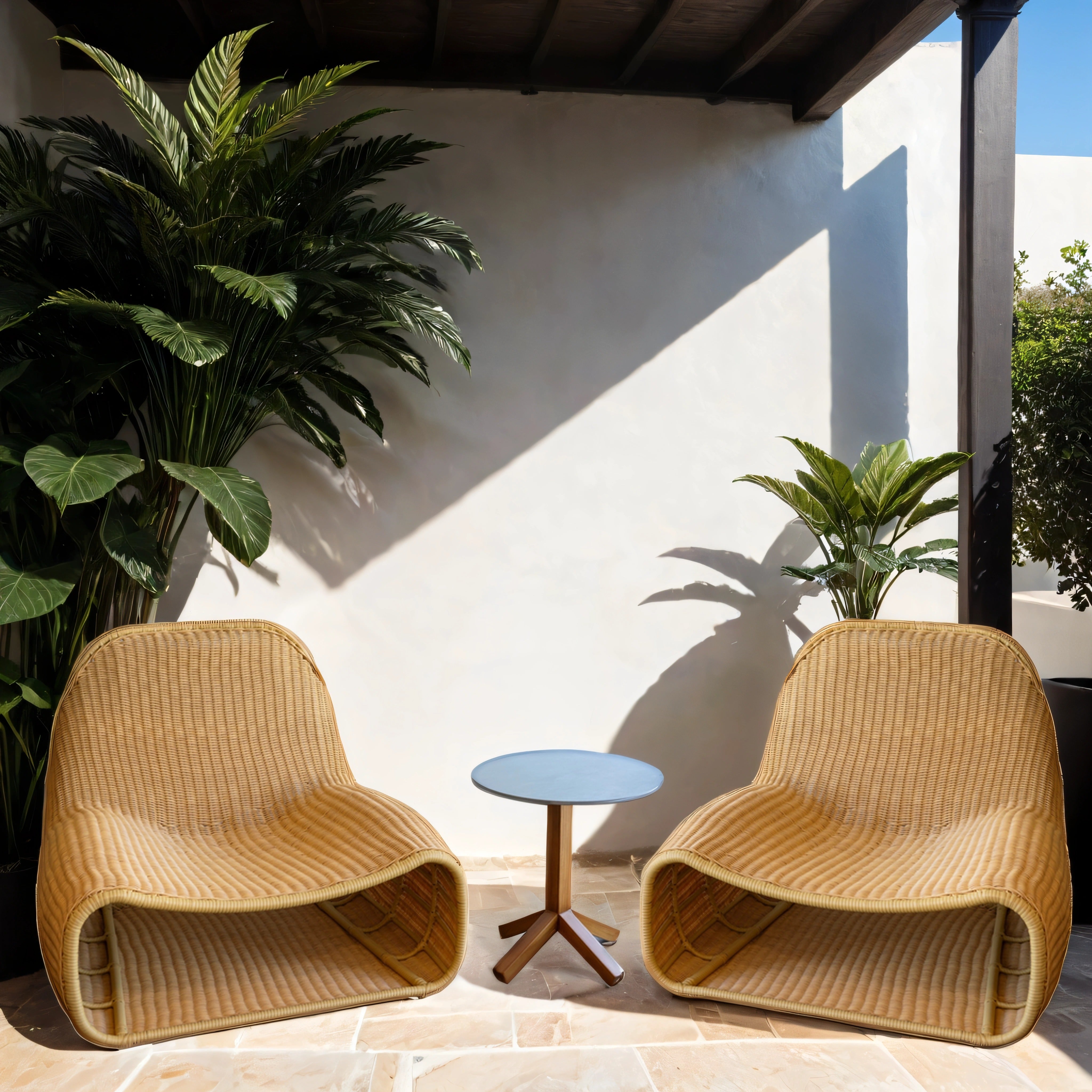 Aluminum Lounge Set with Table, Outdoor Rattan