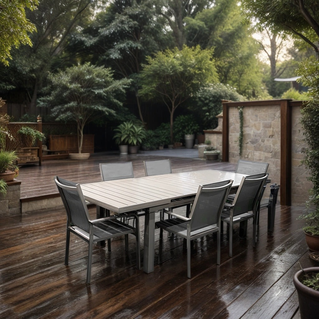 Aluminium dining set for 6