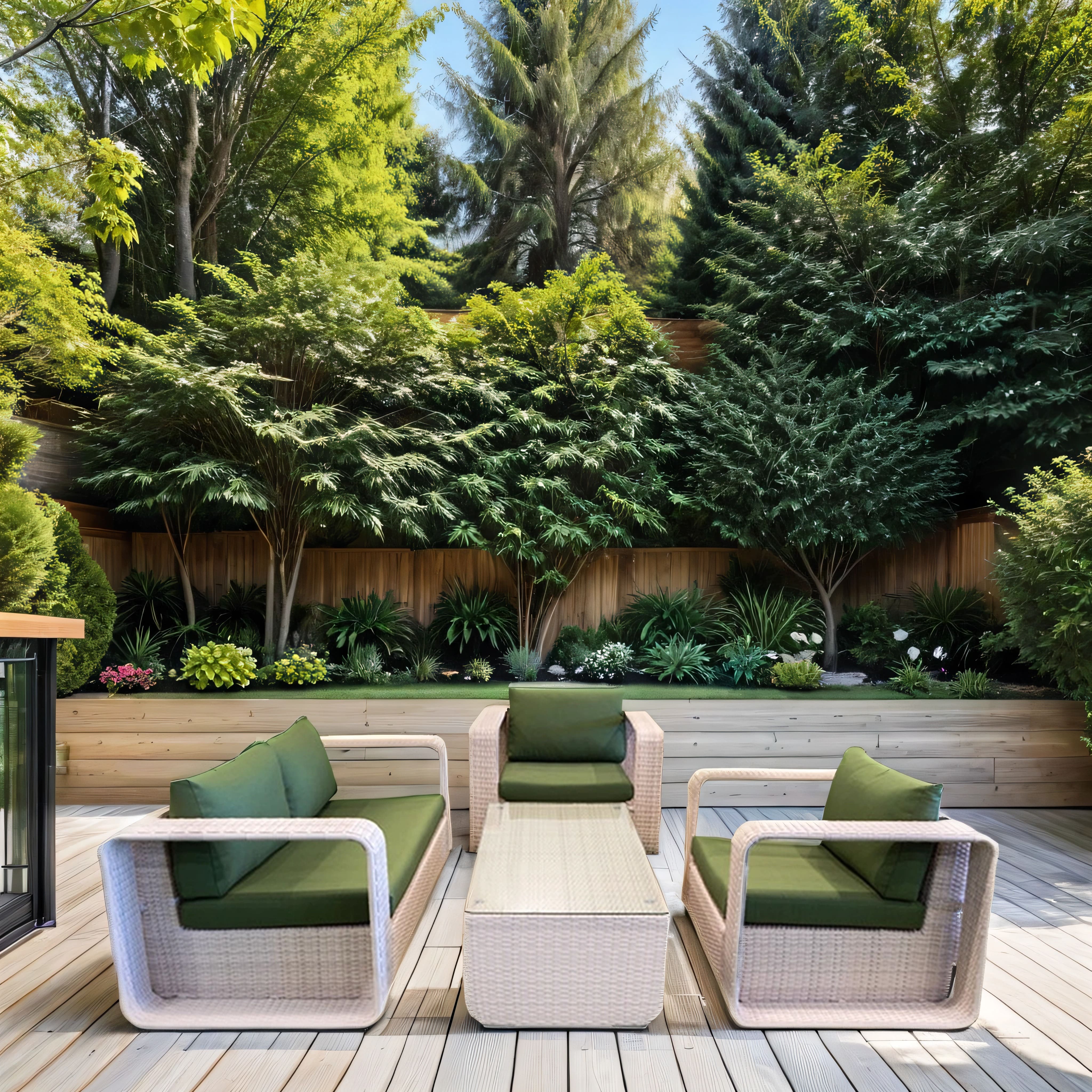 Aluminum green and white rattan lounge set