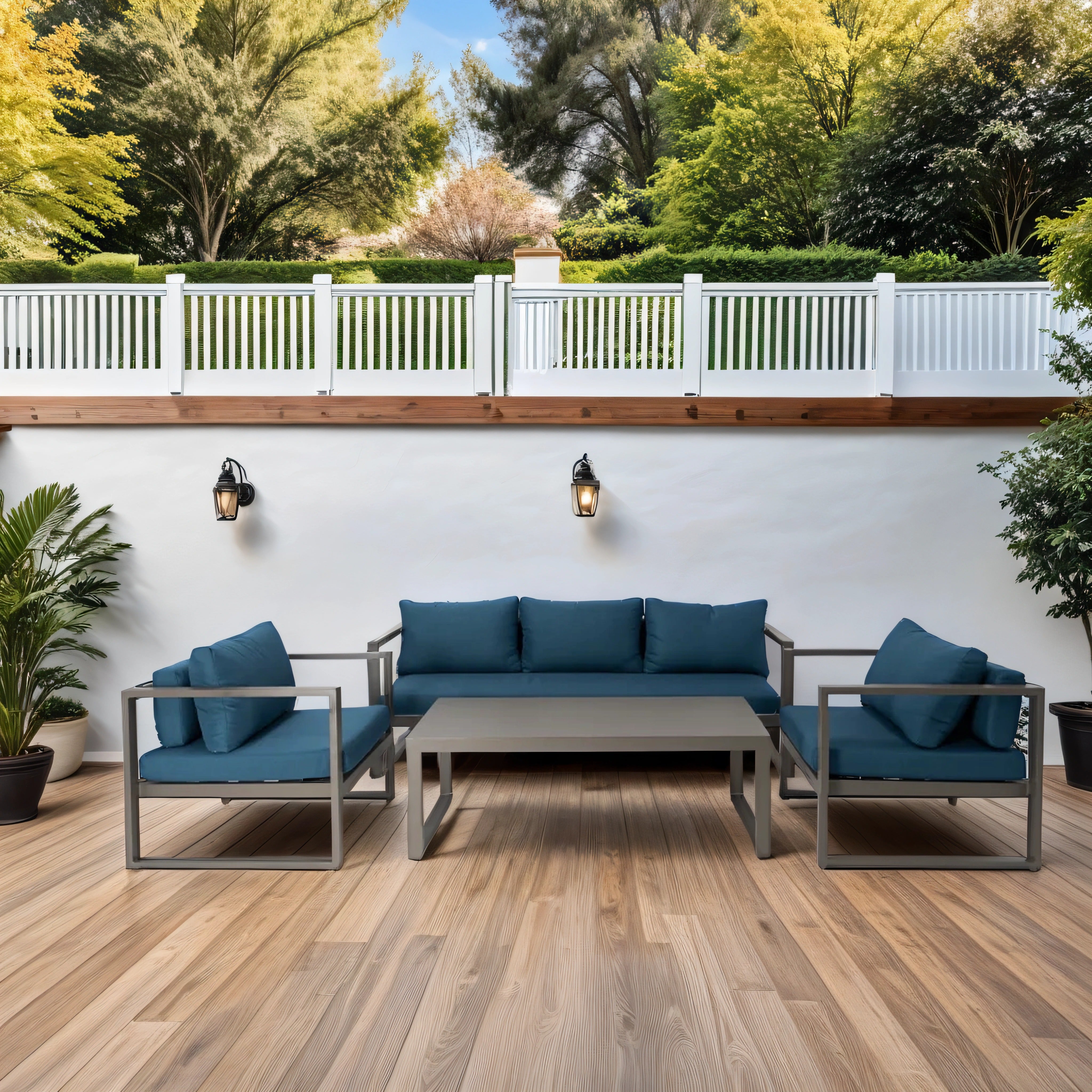 Aluminium Blue Conversation set