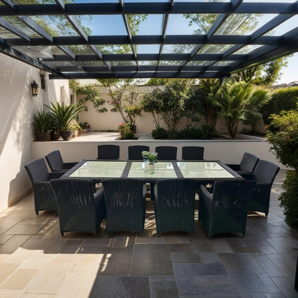 Black dining set for 12