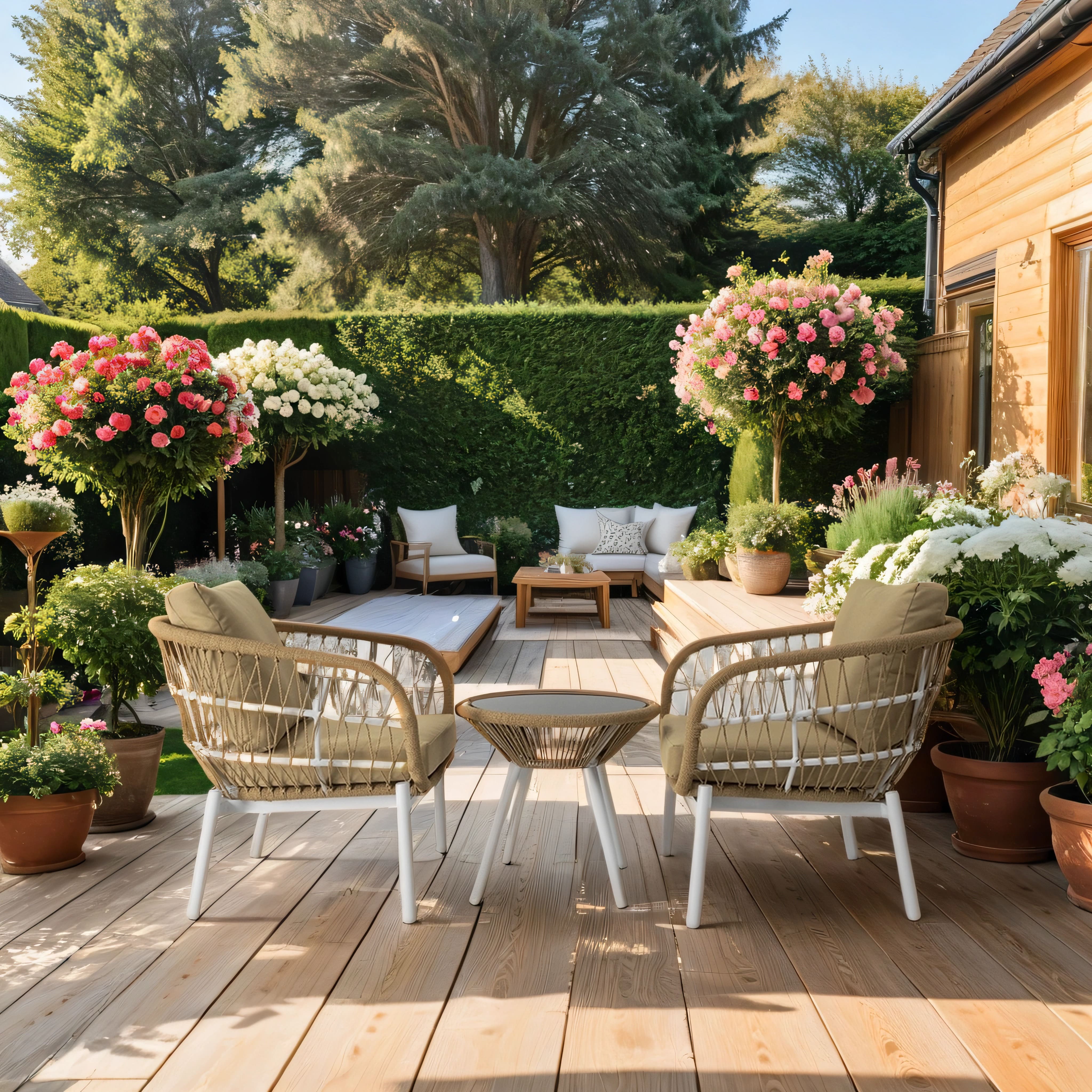 Beige lounge set with table