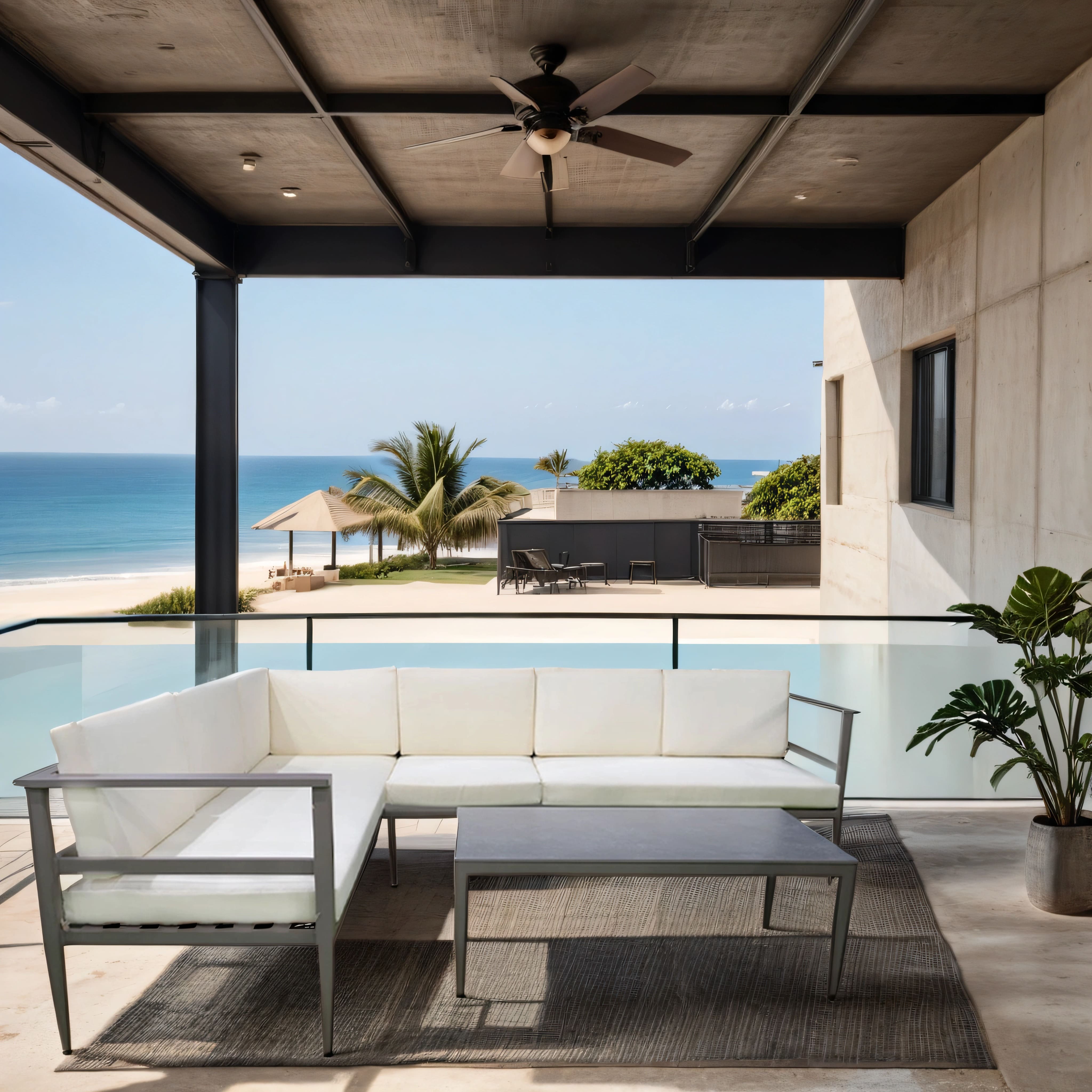 Aluminum white sofa set with table