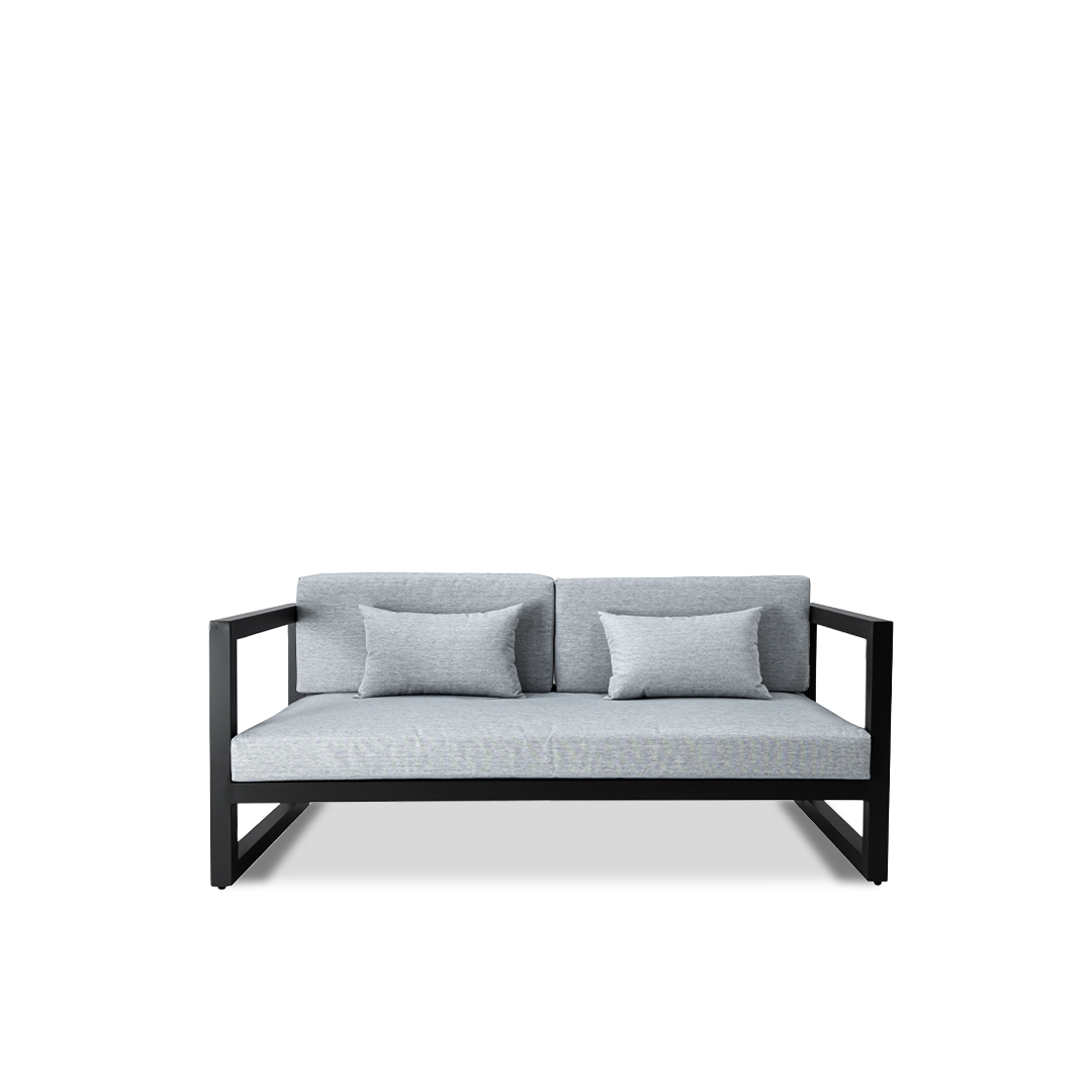 Aluminium Gray Lounge set with 1 sofa, 2 armchairs and coffee table