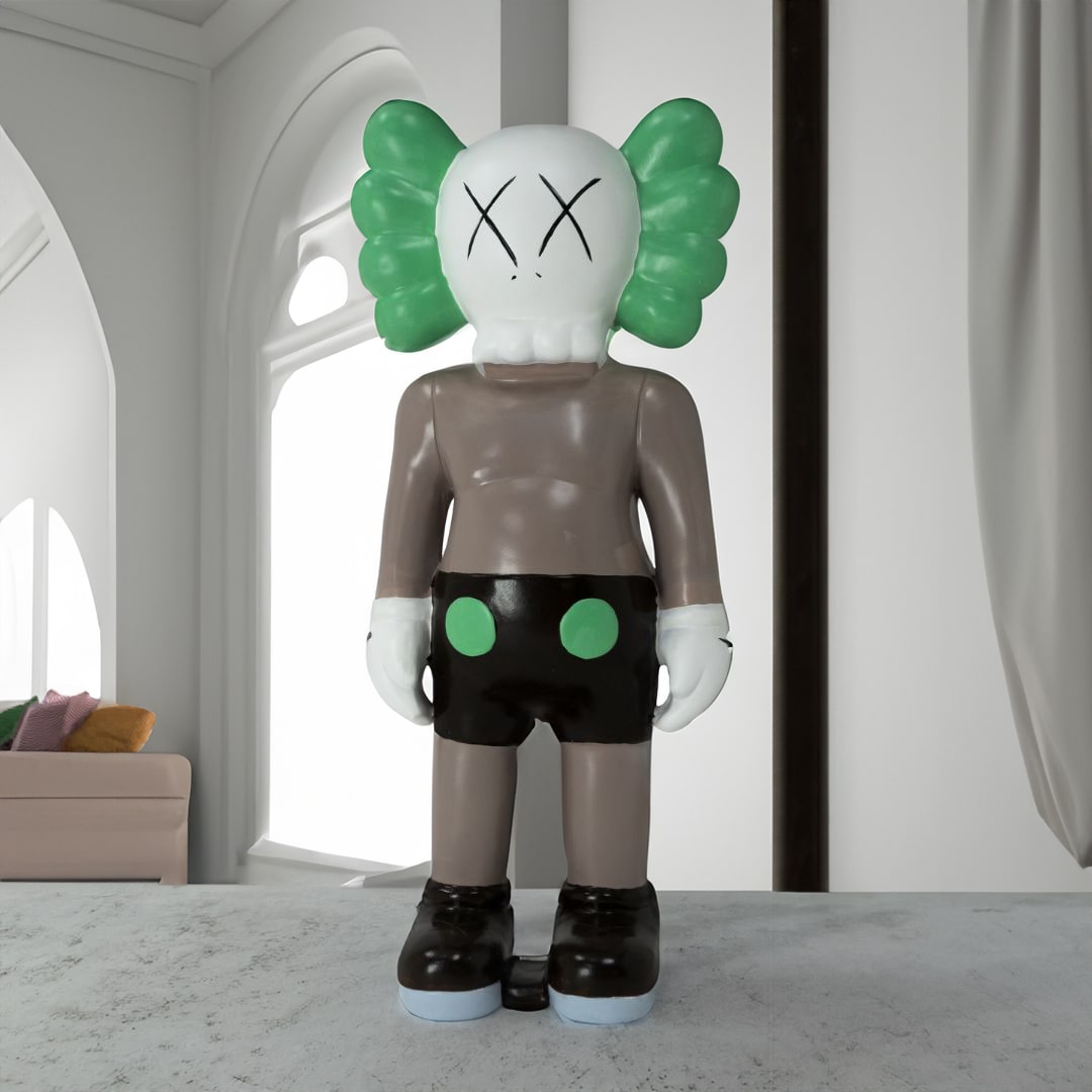 Decorative Statue, Grey and Green