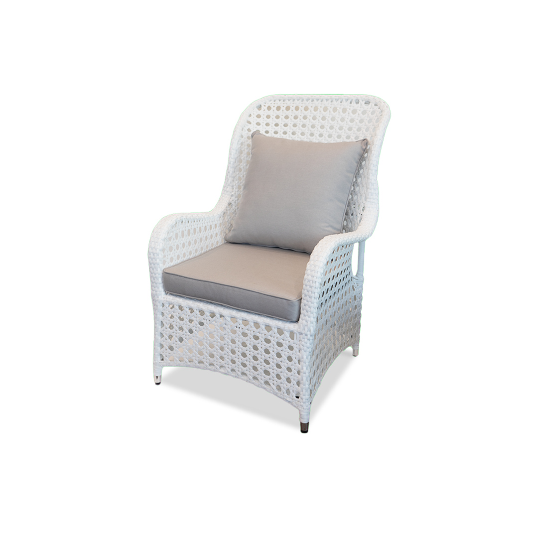 White rattan lounge set