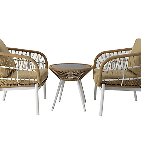 Beige lounge set with table