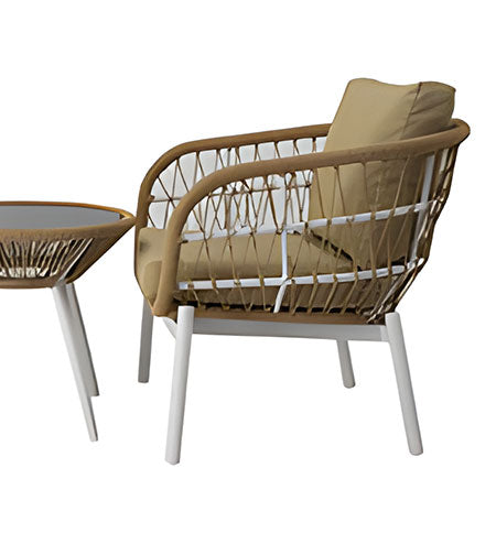 Beige lounge set with table