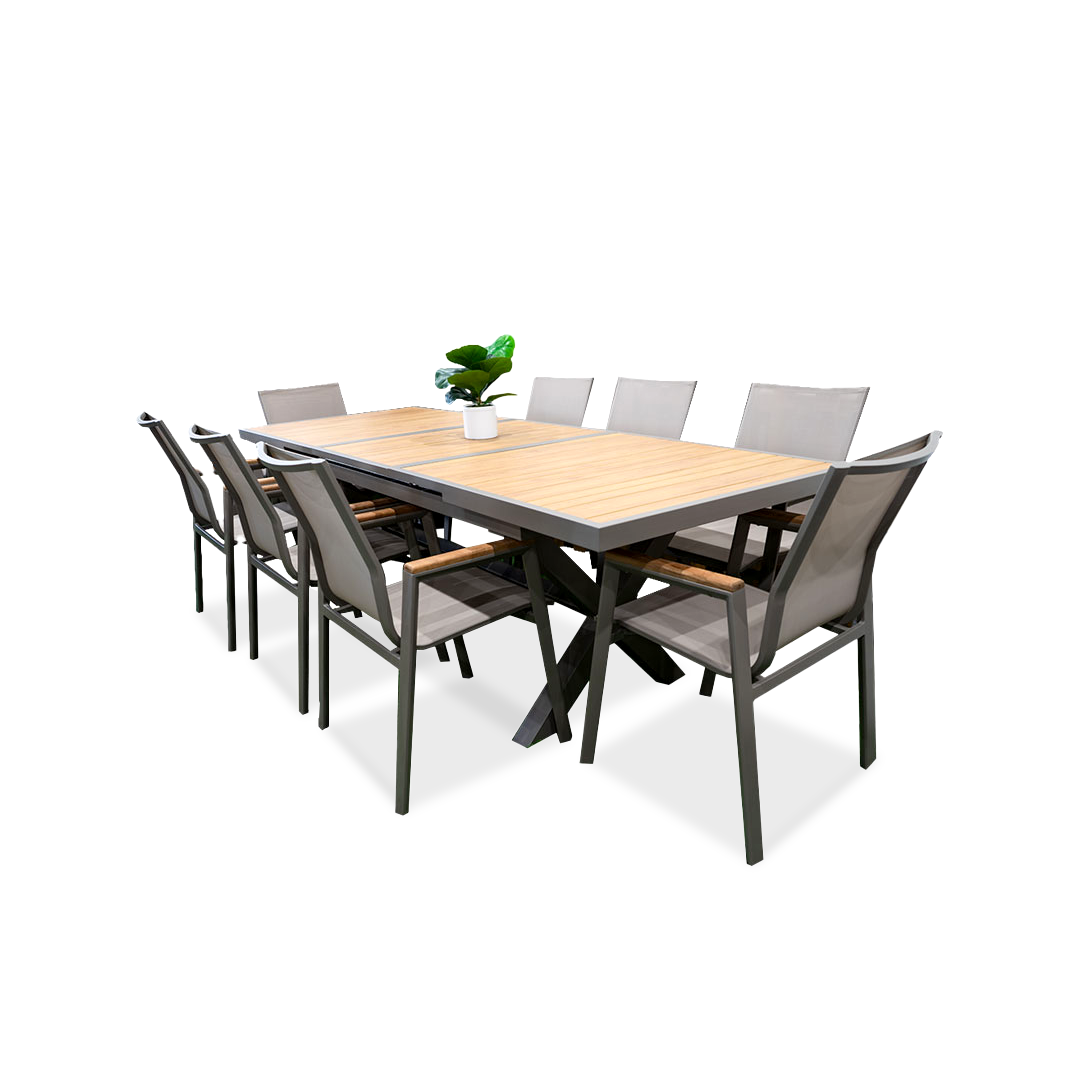 Dining set with extendable table