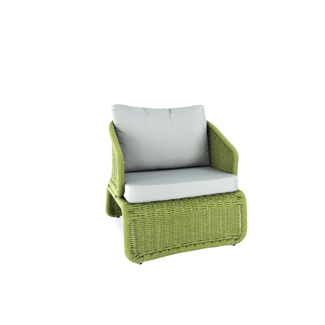 Green and red lounge set with the table