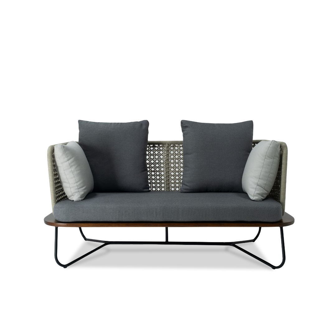 Aluminium Rope Wood Lounge Set with Coffee Table