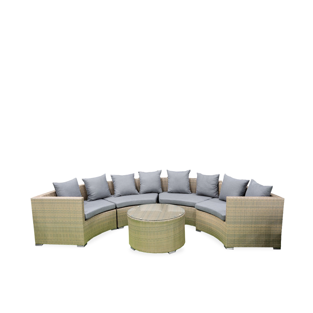 Semicircle Sectional Aluminium Sofa set with table